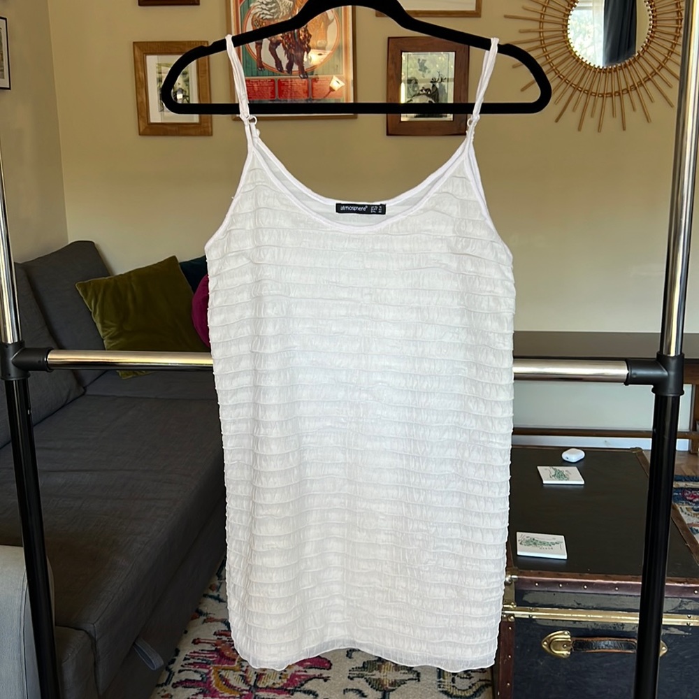 Y2K Millenia 2000s White Ruffle Light Shimmer Dress